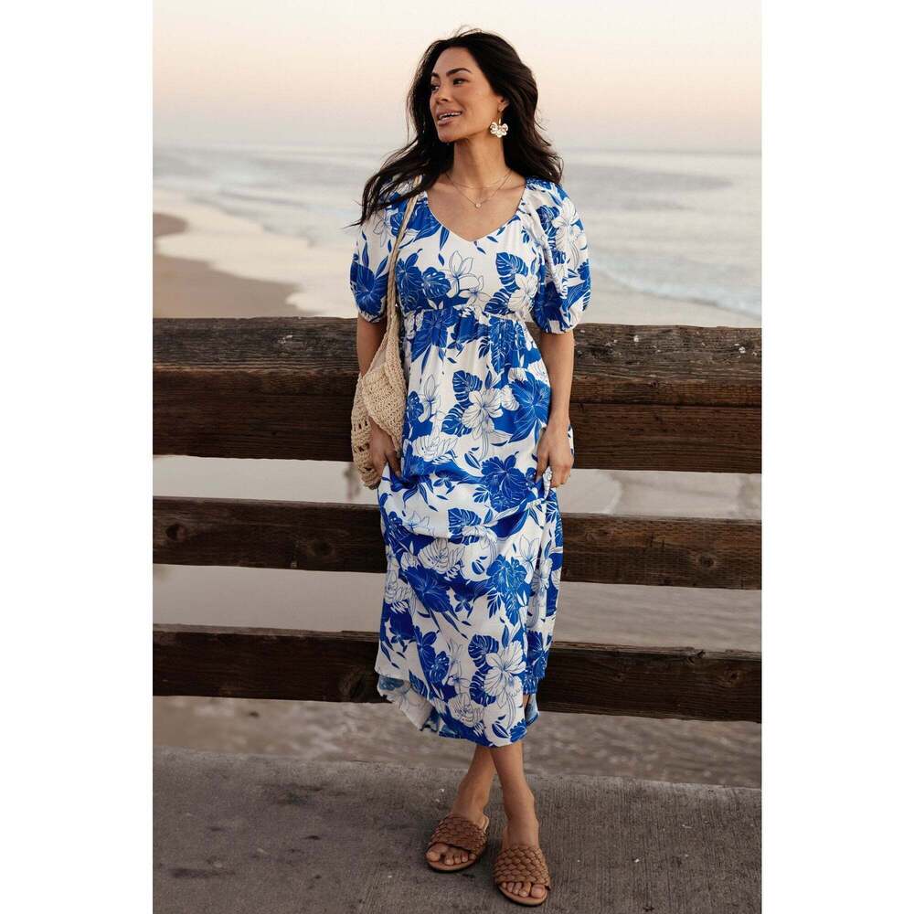 Baltic Born Leela Maxi Dress | Cobalt + Off White Size MM